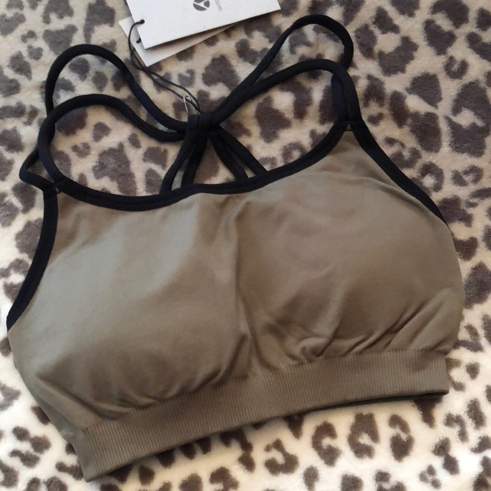 Avocado Olive Green Strappy Bra Size Small/Medium